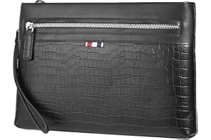 Balidiya Genuine Leather Clutch Bag for Men Handbag Wrist Bag Business Large Wallet Purse Envelope Bag