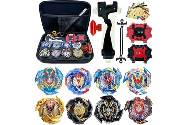 Gytobytle Valkyrie 8in1 Bey Toupie avec Sac, Metal Fusion Blade Gyro de Combat Jouet Set, avec Lanceur Poignée (Avancée)