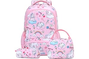 KIMWADALH Zaini Bambina Unicorno Zaino Ragazze per Scuola Primaria Zaini Ragazza Borsa Scuola Ragazzi Zaino Set Zainetti per Bambini