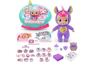 BABYCORNS Babycorn Bambolina interattiva Serie 1 Large, 35 cm, di ZURU con luci e suoni, bamboline magiche, sorpresa, spacchettare, bambine, bambole, storia, Unicorn, Nicci