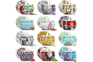 Yinuo Mirror Scented Candles Gift Set, Gifts for Women, 12 x 70 g Candles for Home Scented, Soy Wax Aromatherapy Candle Set, Ideal for Christmas, Birthday, Mother's Day, Valentine's Day, Dating, Yoga