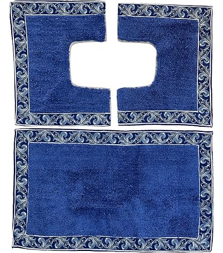 Set Tappeti Bagno LOUISE 3 Pezzi - Cotone Superassorbente - Marrone Elegante - Foto 6