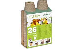 JIFFY Macetas de cultivo 100% ecológicas de 6 cm de diámetro (26 unidades)