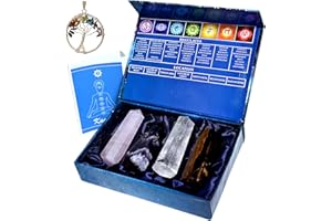 Kachvi Conjunto de palillos de cristal Curación curativa Reiki para la buena suerte curativo rosa, cuarzo transparente, amatista, tigre ojo chakra lápiz con 6 caras fijadas 4 piezas