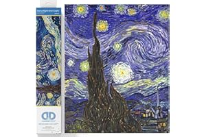 DIAMOND DOTZ intermedio, DD9 Pintura, Kit Principiante, Plástico Cera Lienzo Resina, Noche Estrellada, 50,8 x 40,6 cm