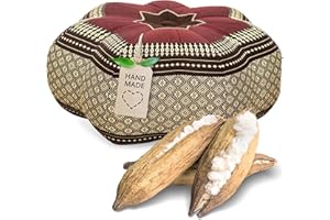 ‎LIVASIA Livasia Meditationskissen Stern groß - Ø 40x20cm - Yogakissen mit Kapok, Pouf, Bodenkissen sternförmig Yoga Zen Meditation, Zafukissen Garten Balkon, Sitzkissen handgefertigt