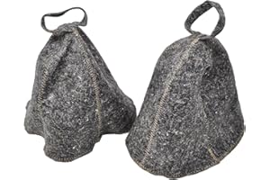 MADACHA Lot de 2 Bonnets de Protection en Feutre Gris pour Bania Russe ou Sauna - Taille Unique