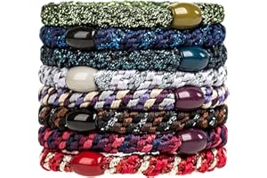 ‎J.CARP 8Stück Haargummis für Mädchen, Packung mit 8 mehrfarbigen elastischen Bändern, Haarbänder, elastisch, Stilrichtung 16