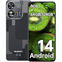 OUKITEL C57S 8GB/64GB スマートフォン ブラック Amazon.com: OUKITEL C57S Unlocked Cell Phone Android 14-8GB