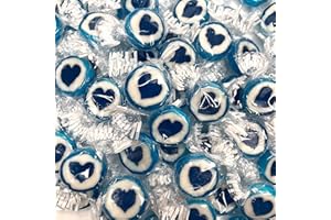 Bonbons en forme de c?ur pour mariage - Bonbons faits à la main (bleu/blanc) 500 g