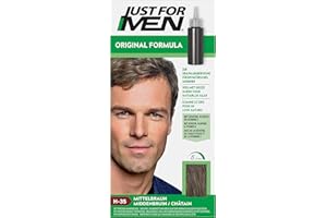 Just For Men Gel Colorant, Teinture Cheveux Châtain, Coloration Cheveux Homme, Couvre Les Cheveux Blancs Et Restaure La Couleur D'Origine Pour Un Résultat Naturel, Rapide Et Facile, Châtain, H35