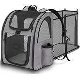 Expandable Backpack for Cats, Dogs, Dogs, Carriers, 22 lbs, Breathable Mesh Windows Bag for Dogs, Cats, Pets with Safety Stra