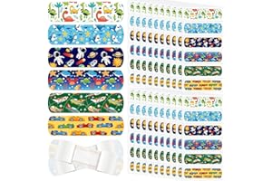 NUANCHU 6 Styles Bandages de Dessin Animé Mignons pour Enfants Bandages Adhésifs Colorés Flexibles Bandages Respirants Imperméables pour Proection d’Égratignures et Coupures (120)