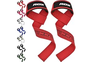 RDX Correas Levantamiento de Pesas, 5MM Neopreno Soporte de Muñeca Acolchado, Powerlifting Straps Muñequeras Agarres para Fitness Peso Culturismo Gimnasio Deportivas Gym Agarraderas, Mujeres Hombres
