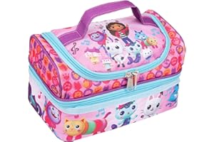 DREAMWORKS GABBY'S DOLLHOUSE Gabby's Dollhouse – Lunchtasche für Kinder – Snack-Tasche mit mehreren Fächern für Mädchen Schule – isoliert & große Kapazität – Rosa