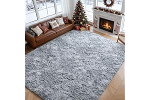 CHOSHOME Tappeti Per Soggiorno Tappeto Grande Soffice e Soffice Che Non Perde Peli Tappeti Shaggy Motley Tappeto Tie-dye Tappeti Moderni per Interni per Camere da Letto Grigio Chiaro 120 x 180 CM