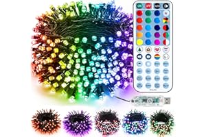 BrizLabs Guirlande Lumineuse Noël Extérieur, 10M 100 LED USB Lumières de Noël RGB Changement de Couleur Intérieur 48-Touches Télécommande pour Chambre Mariage Soirée Arbre Jardin, Multicolore