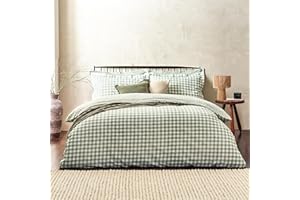 FURN. Yard Juego de Funda nórdica a Cuadros a Cuadros Barton - Bosque - Individual