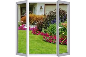 Cinkee Zanzariera Finestra Regolabile Fai da te 180x150 cm,Zanzariera Trasparente 2 pezzi | Zanzariera per Porte di Balconi e Giardini con Nastro-Adesivo, Senza Necessità di Forare,Nero