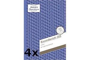 AVERY Zweckform 305-5 Kassenbericht (A5, mikroperforiert, 50 Blatt) (4 Stück)