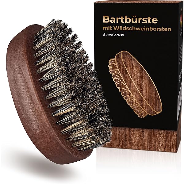 IDEA HOME Bartbürste ANTONIO – Aus Wildschweinborsten & Holz, Für Bartpflege & Styling