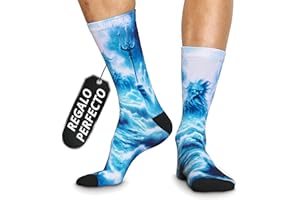 DARK EBANO Calcetines Originales Hombre Mujer - Diseño Casual 4 Elementos - Gamer Cosplay Geek - Deportivos Compresivos - Running Crossfit Boxeo - Individuales o Pack de 4 Con Caja Regalo - Tallas 36-40 y 41-45