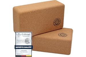 VonBueren 2 x mattoncini yoga | bastoncini da yoga in sughero | 22 x 12 x 7,5 cm per mattone | blocchi per le asana