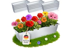 MC-Trend Macetero para palés europeos, metal galvanizado, resistente a la intemperie y al óxido, con agujeros de drenaje, 38,1 x 13 x 9 cm, 247 g, resistente a los rayos UV, apilable, varios juegos