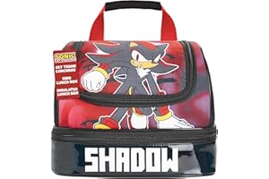 Get Trend SONIC THE HEDGEHOG Bolsa Termica Porta Alimentos Infantil Adolescentes Shadow Bolsa Almuerzo con Compartimentos para Escuela Picnic (Negro Shadow)