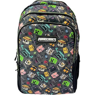 Mochila Escolar Minecraft Greeny Toybags - Con Compartimento Para Ordenador, Adaptable A Carro, 39x30x13 Cm