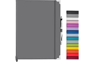 Bstorify A4 Notebook And Pen Set - 160 Lined Pages (21 x 29.7 cm) Grey Journal Notebook A4 with Hardback Cover, Pen Loop, Expandable Pocket - Ideal for Diary, Notetaking and Writing (A4, Grey)
