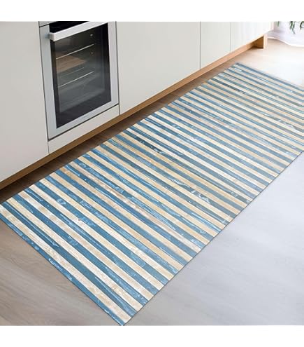 Tappeto Bamboo Style 50x280cm - Passatoia In Legno, Fondo Antiscivolo, Design Shabby Chic, Per Cucina E Bagno - Foto 3