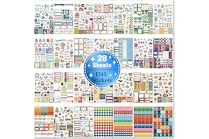 NAEBRO 1345PCS Naklejki Agenda, 28 Arkuszy Planner Naklejki Bullet Journal, Planowanie Pracy, Budżetu i Dekoracji