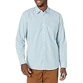 Amazon Essentials Camisa Informal de Popelina con Manga Larga y Corte Recto Hombre