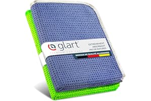 Glart 47TG Set de 2 chiffons microfibres XXL 70×40cm pour séchage de voiture - absorbant, sans peluches, sans rayures - séchage doux après lavage à la main - Marque de qualité allemande