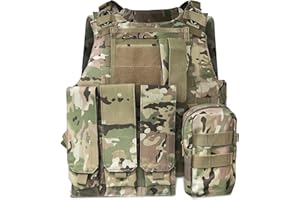 HYCOPROT Kamizelka taktyczna, 1000D Oxford, regulowana, wojskowa kamizelka Airsoft, do misji specjalnej, przygody na świeżym powietrzu, paintballa, treningu wojskowego