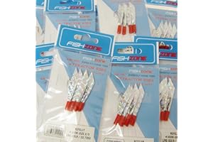 FISHZONE RIG PRO SERIES - 10 Packs of Single Type Commercial Quality Sea Feather Lure Fishing Rigs - Ideal for Sea Boat Shore for Mackerel, Herring, Bass & Cod (Silver Reflect)