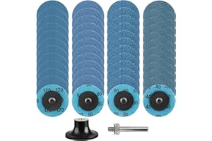 Shineboc 49pcs Disco de Láminas, 2 '' Disco Abrasivo de Láminas para Amoladora para Acero Inoxidable, Metal/Acero y Madera Grano 40 60 80 120