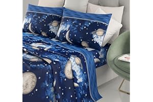 il dolce stile della tua casa set completo lenzuola matrimoniali in puro cotone in fantasia stampata a scelta made in Italy (moon)