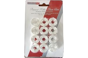 DOUBLELIN Prewound bobina, taglia a, classe 15, Styple 15J, Brother SA156, colore bianco, in plastica, 75/D2 Ployester, 128 m, pezzi, funziona su Babylock, Berenia, Brother, Janome, Juki, Pfaff, Singer modelli