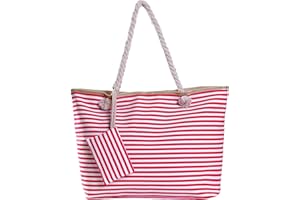 DonDon Grande borsa da spiaggia idrorepellente con cerniera Borsa a tracolla Shopper