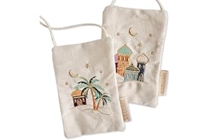 PAPIERDRACHEN Traditionelle Orientalische Geldtasche für Kinder - Ideal für Ramadan & Zuckerfest - 9x13 cm - Eid Mubarak - Kareem - Moschee - Geschenkidee - Bunt Set 1