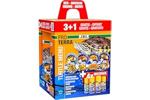 JBL Proterra Turtle MENU 250 ml 3 + 1 assortimento di mangime in 4 varietà per tutte le tartarughe d'acqua e palude, 1000 ml MENU