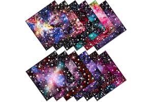 Fadcaer 24 Fogli di Carta Decorativa,15 x 15cm Cielo Stellato Carta per Scrapbooking,Decoupage Carta Decorativa Artigianale per Creazione di Carte,Carta Decorativa per Bricolage Album Fotografico (B)