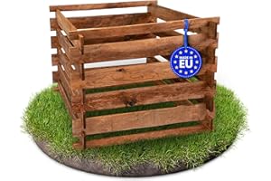 Gartenwelt Riegelsberger, contenitore per compostaggio in legno, 90x90x70 cm, in pino marrone, impregnato a pressione, con sistema a incastro in legno