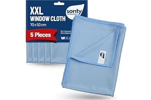 SONTY Mikrofiber fönsterdukar XL 50x70 cm – 5-pack glasklutar