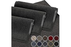 GadHome Tapis de Porte, Noir Anthracite 90x120 cm|Tapis de Porte extérieur, imperméable, Lavable, Tapis Robuste antidérapant, retient la poussière, paillasson, Couloir, entrée, Cuisine, Chambre