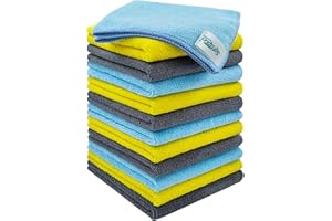 SOFTSPUN Microfiber Cleaning Cloths, 12pcs 30x30cms 220 GSM Multi-Colour! Highly Absorbent Lint and Streak Free Multi -Purpos