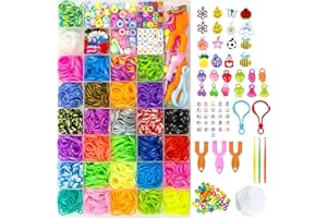 BIZEE 2700+ Loom Bands, for Boys and Girls 32 Dazzling Colors, Loom Bands Starter Kit for Refill Making Craft Kits, DIY Bracelet Making Kit with Accessories and Storage Box