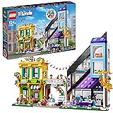 LEGO 41732 Friends City Centre, Creative Modular Building Toy, Decorate & Display in Dollhouse with 9 Figures, Home and Shops